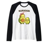 Mom of Two Mamacado Avocado Pregnancy Reveal for Second Baby Camiseta Manga Raglan