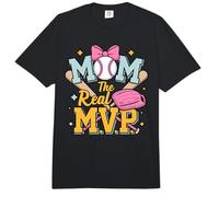 Mom, The Real Most Valuable Person, Funny Baseball Comfort Colors Adult Heavyweight T-Shirt