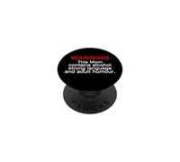 Mom Warning Alcohol Strong Language Adult Humour Mothers Day PopSockets PopGrip Adhesivo