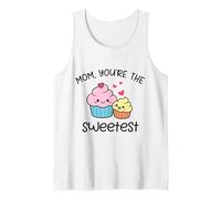 Mom You'Re The Sweetest Cute Kawaii Cupcake Madre Diseño Camiseta sin Mangas