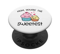 Mom You'Re The Sweetest Cute Kawaii Cupcake Madre Diseño PopSockets PopGrip Adhesivo