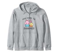 Mom You'Re The Sweetest Cute Kawaii Cupcake Madre Diseño Sudadera con Capucha