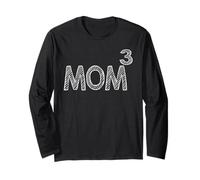 Mom3 Pizarra Matemáticas Mamá De Tres Madres Día Manga Larga