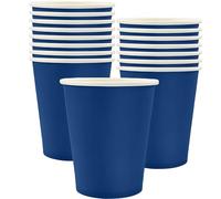 MOMAHUA 16 piezas vasos de papel azul marino, vasos de papel de 250ml, vasos de fiesta, vasos para beber, tazas de boda para bodas, niños DIY, suministros de fiesta, té, bebidas calientes y frías