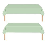 MOMAHUA 2 manteles de fiesta verde salvia, manteles verdes para cumpleaños, 137 x 274 cm, rectangulares, extra grandes, impermeables, a prueba de aceite, fácil de limpiar, suministros de fiesta de