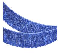 MOMAHUA 20CM Guirnalda de Flecos Metálica Azul Rey,2 Metros Flecos Holográficos Brillantes para Decoración de Fiestas, Bodas, Cumpleaños y Telón de Fondo