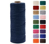 MOMAHUA 2mm Hilo de Macramé 100% Algodón,100m Azul Marino Cuerda para Manualidades,19 Colores Más,Cordón para DIY,Decoración y Regalos