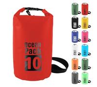 MOMAHUA Bolsa seca, bolsa impermeable, bolsas de natación 2L/5L/10L/15L/20L/25L/30L Bolsa seca para paddle boarding, bolsas mojadas para viajes, camping al aire libre, Red, 10 L