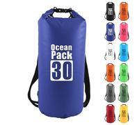 MOMAHUA Bolsa seca, bolsa impermeable, bolsas de natación 2L/5L/10L/15L/20L/25L/30L saco seco para paddle boarding, bolsas húmedas para viajes, camping al aire libre, Blue, 30L, Resistente al agua