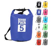 MOMAHUA Bolsa seca, bolsa impermeable, bolsas de natación 2L/5L/10L/15L/20L/25L/30L saco seco para paddle boarding, bolsas húmedas para viajes, camping al aire libre, Blue, 5 L, Resistente al agua