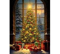 MOMAKA DIY Diamond Painting Kit árbol De Navidad, 5D Kits de Pintura de Diamantes Regalo, Bordado Pintura de Diamantes de Imitación Punto de Cruz por Números para Decoración de Pared Hogar 30x40 cm