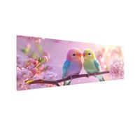 MOMAKA Grande Diamond Painting Kit Pájaro, 5D Kits de Pintura Diamante Flores De Durazno, Bordado Pintura de Diamantes de Imitación Punto de Cruz por Números para Decoración de Pared Hogar 30x80 cm