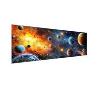 MOMAKA Grande Diamond Painting Kit Planeta, 5D DIY Kits de Pintura Diamante Universo, Bordado Pintura de Diamantes de Imitación Punto de Cruz por Números para Decoración de Pared Hogar 30x80 cm