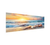 MOMAKA Grande Diamond Painting Kit Playa, 5D DIY Kits de Pintura Diamante Conchas, Bordado Pintura de Diamantes de Imitación Punto de Cruz por Números para Decoración de Pared Hogar 30x80 cm