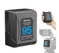 Moman Batería V Mount, Power 95 Mini V Lock Battery 95Wh 6450mAh 14.8V con 2 Salidas D-Tap/USB-A/BP, Compatible con Luces de Fotografía, Cámaras BMPCC y Monitores, V-Mount-Dtap-Mini-Batería