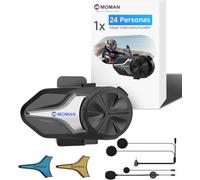 Moman CPX Mesh Intercomunicador Casco Moto 24 Personas Dos Modos 2KM 1Pieza