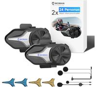 Moman CPX Mesh Interfono Moto 24 Personas Dos Modos 2KM Auricular 2 Pack