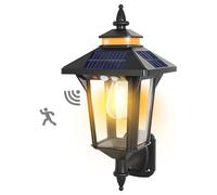 Moman Farola Solar Exterior Vintage con Sensor de Movimiento - Aplique de Pared Decorativo 3 Modos Impermeable IP65 para Jardín y Patio