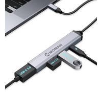 Moman Hub USB C de 4 Puertos, Distribuidor USB con 1 Puerto USB 3.0, 2 Puertos USB 2.0, 1 Puerto USB C, Adaptador USB múltiple de 5 Gbps para ratón, Teclado, Disco U, Unidad Flash, móvil