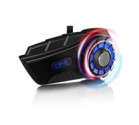 Moman Intercomunicador Casco Moto, CP-E Auriculares Manos Libres Moto para 6 Motociclistas Sistema de Comunicación 2000M con Cancelación de Ruido/FM/Compartir Música/Impermeabilidad, Individual