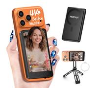 Moman Kit de Pantalla Monitor de Selfie y Trípode Magnético para Móvil | Compatible con iPhone 7-18 y Android, 4K/1080p, Anillo Magnético Incluido para Selfie Vlog TikTok Live