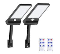 Moman Luz Solar Exterior con Sensor de Movimiento 2200mAh 3 Modos IP65 Impermeable Farola Solar con Control Remoto (SL39, 2 Pcs)
