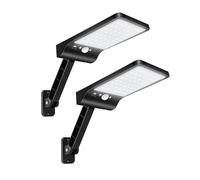 Moman Luz Solar Exterior, Foco LED con Sensor de Movimiento 3 Modos Lámpara Solar Exterior Jardín 2200mAh IP65 Impermeable Farola Potente con Control Remoto (Negro), Luz-Solar-Exterior-LED-Foco