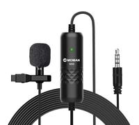 Moman Micrófono de Solapa Lavalier, Condensador con Clip de 6 m, Compatible con Cámaras DSLR, Teléfonos, Ordenador y Portátil (S6)