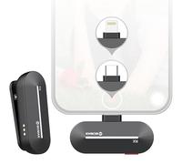 Moman Micrófono Lavalier Inalámbrico Lightning 2,4 GHz Wireless Micófono de Solapa para Móvil con Interfaz Lightning para Youtube/Vlogging/Live Streaming, Micrófono-Inalámbrico-Wireless-Lightning
