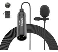 Moman Micrófono Lavalier MA6, micrófono de Solapa Clip-on de 6 m con emparejamiento automático, micrófono omnidireccional de 3,5 mm Compatible con Smartphones, entrevistas