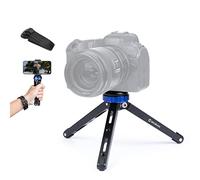 Moman Mini Tripod TR01 Small Stativ Tischstativ Klein Kamerastativ CNC Aluminium 1/4 3/8 Schraubbefestigung MAX.80kg Belastung, Schwarz Blau