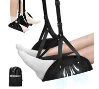 Moman Reposapiés de Viaje para Avión - Hamaca para Pies Ajustable, Almohadilla Cómoda, Soporte de Piernas para Vuelos Largos, Oficina, Coche y Debajo del Escritorio