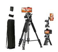 Moman Trípodes para Cámara, Ligeros Trípode Camera de Aluminio TP59F con Cabezal Altura de 150cm Trípode de Fotografía DSLR Capacidad de Carga Máxima 5KG Trípode de Viaje Ajustable y Portátil