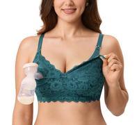 MOMANDA Sujetador de Lactancia Sujetador de Encaje Maternidad Suave Pecho Grande para Mujer Verde Abeto 95E