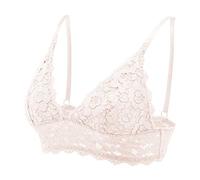 MOMANDA Sujetador Lactancia Encaje Sin Aros con Relleno para Mujer Rosa Blanca 100F