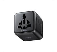 MOMAX Adaptador Enchufe Universal, Enchufe Universal con 2AC, Adaptador Universal Enchufe Viaje, Adaptador de Viaje para Inglaterra, EE. UU., Japón, Tailandia y Australia