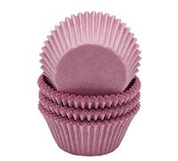 Mombake Moldes de papel para magdalenas, a prueba de grasa, color morado, tamaño estándar, 100 unidades