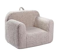 MOMCAYWEX Silla Sherpa Snuggly-Soft para niños, silla de espuma para niños y niñas, gris claro