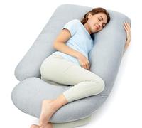momcozy Almohada para Embarazadas con Funda Refrigerante - Cojín Embarazada en Forma de U de Cuerpo Completo, 145 cm, Apoyo para Espalda, Vientre y Piernas - Almohada Embarazo para Dormir de Lado