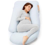 Momcozy Almohadas de embarazo para dormir, almohada de cuerpo completo en forma de U de 57 pulgadas para mujeres embarazadas con soporte de espalda, cadera, pierna, vientre, funda de algodón lavable