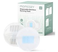 Momcozy Almohadillas de lactancia desechables de bambú, núcleo azul avanzado para ultra absorbente, a prueba de fugas y diseño 3D, biodegradables para pieles sensibles, envueltas individualmente, 120