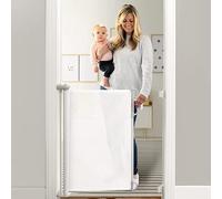 Momcozy Barrera Seguridad Niños Escalera, 0-140 cm Puerta Seguridad Bebé Extensibles, Vallas de Seguridad para Escaleras/Interiores/Exteriores/Puertas/Pasillos, Blanca