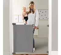Momcozy Barrera Seguridad Niños Escalera, 0-140 cm Puerta Seguridad Bebé Extensibles, Vallas de Seguridad para Escaleras/Interiores/Exteriores/Puertas/Pasillos, Gris