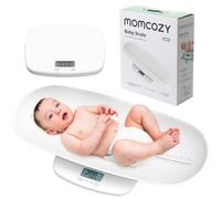 Momcozy Bascula Bebe Multifuncional para Peso y Altura, Bandeja Extraíble | Bascula digital para recién nacidos, adultos hasta 150kg y mascota, 5 unidades de medida, pantalla LED, apagado automático