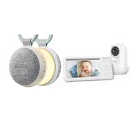 Momcozy BM01 Camara Vigilancia Bebe de 5" 1080P y Conexión sin Wi-Fi hasta 300 Metros, WN06 Ruido Blanco Bebe Portátil con 20 Sonidos Relajantes y Anillo para Llevarlo Afuera