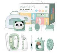 Momcozy Elite Baby Kit, kit esencial para baby shower y registro para aseo y salud y cuidado de limpieza, lima eléctrica de uñas y aspirador nasal, envoltura de abdomen, termómetro, cepillo de baño