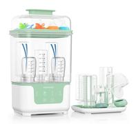 Momcozy Esterilizador y secadora de biberones, diseño modular de ahorro de espacio, capacidad para 6 botellas, esterilizador compacto 4 en 1 para biberones, piezas de extractor de leche y artículos