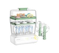 Momcozy Esterilizador y secadora de botellas grandes de 3 capas, esterilización y secado rápido, esterilizador universal de botellas para todos los biberones y accesorios para sacaleches, pantalla