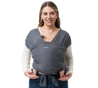 Momcozy Fular portabebés recién nacidos - fácil de poner anillo de honda, portabebés transpirable para manos libres, portabebés ajustable de 3,6 kg a 15 kg (negro y gris)