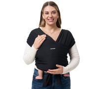 Momcozy Fular portabebés recién nacidos - Fácil de poner anillo de sling Fular portabebés transpirable para manos libres - Portabebés ajustable de 3,6 kg a 15 kg (negro)